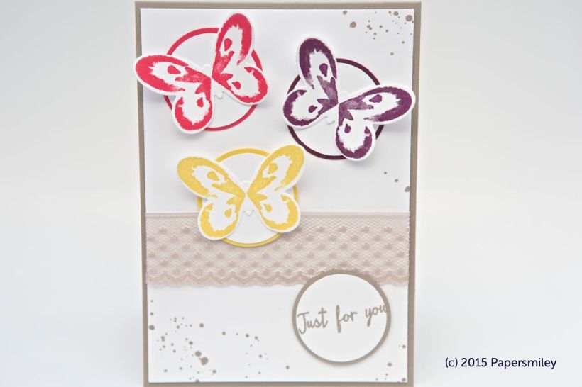 Bunte Schmetterlinge mit Produkten von Stampin Up!