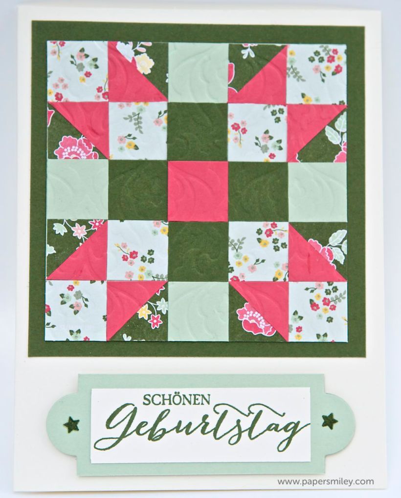 Quiltkarte mit Produkten von Stampin Up!