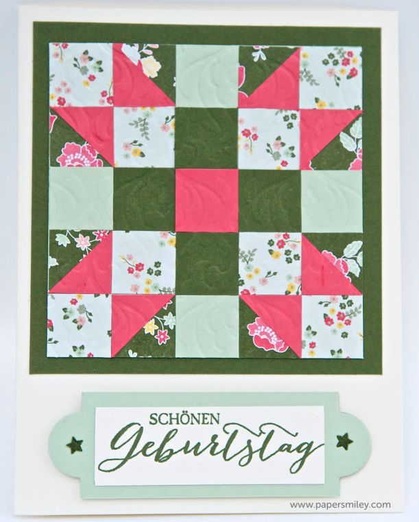 Quiltkarte mit Produkten von Stampin Up!