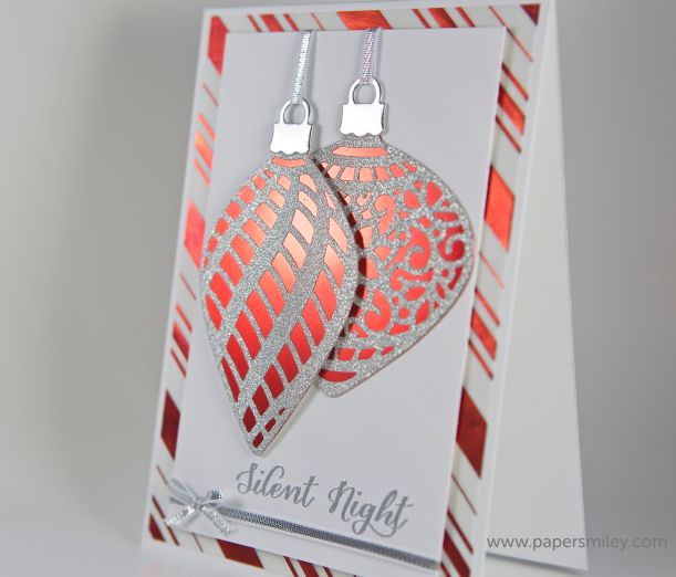 Weihnachtskarte mit den Thinlits Am Christbaum von Stampin Up!