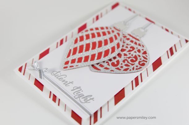 Weihnachtskarte mit den Thinlits Am Christbaum von Stampin Up!