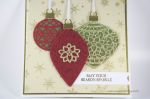 Goldene Weihnachtskarte mit Anhängern von Stampin Up!