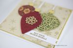 Goldene Weihnachtskarte mit Anhängern von Stampin Up!