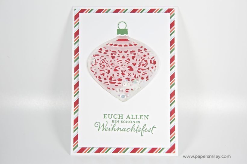 Weihnachtskugel-Schüttelkarte mit Stampin' Up!