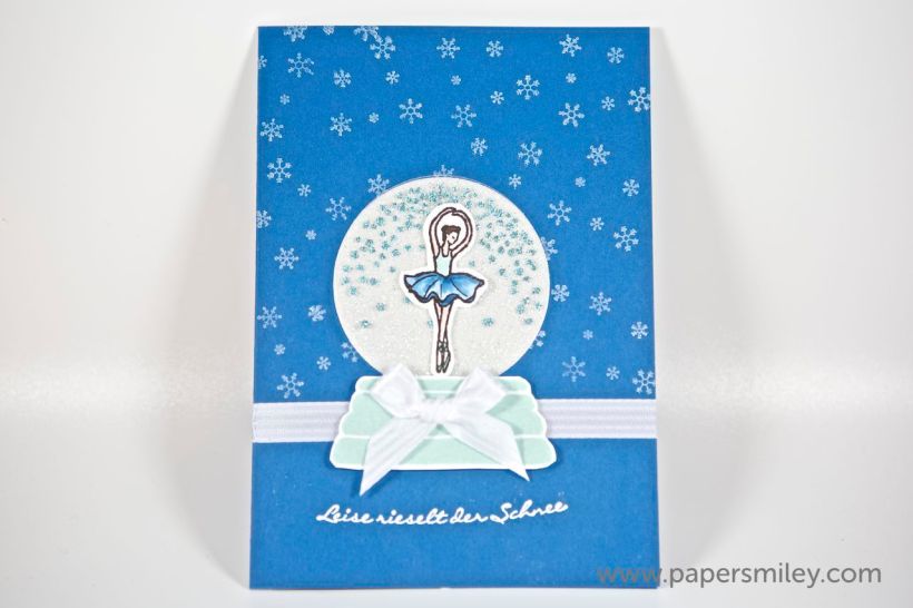 Winterkugel mit Ballerina mit Produkten von Stampin' Up!