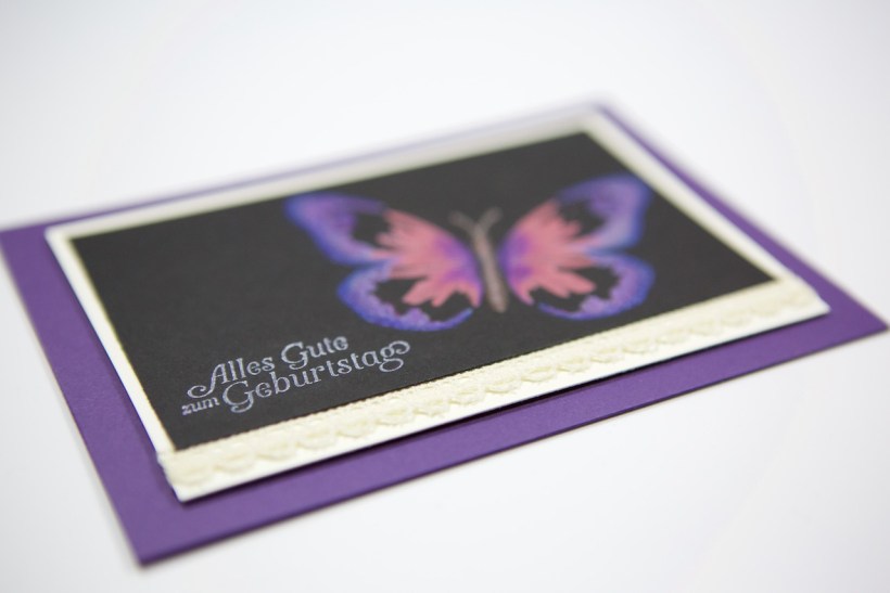 Watercolor Wings auf Schwarz mit Stampin Up!