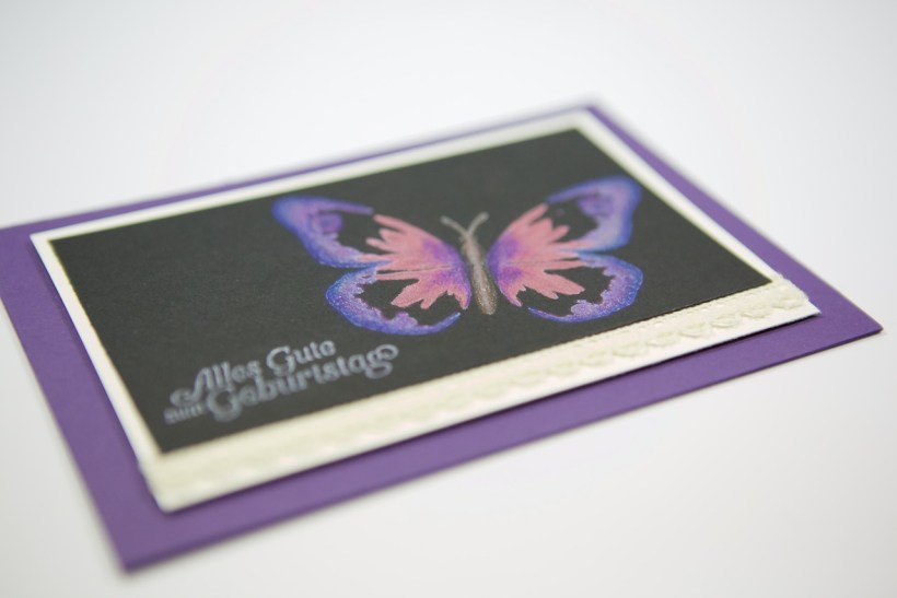 Watercolor Wings auf Schwarz mit Stampin Up!