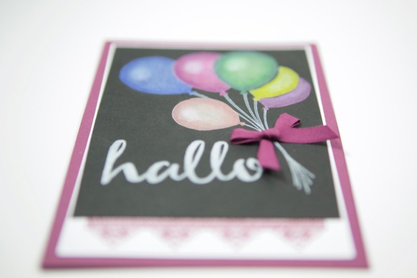 Partyballons auf Schwarz mit Stampin Up!