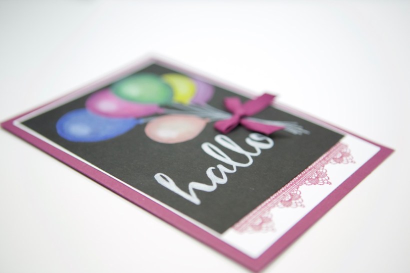 Partyballons auf Schwarz mit Stampin Up!