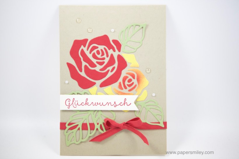 Grußkarte mit dem Rosengarten von Stampin' Up!