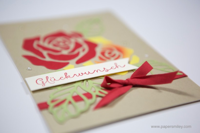 Grußkarte mit dem Rosengarten von Stampin' Up!