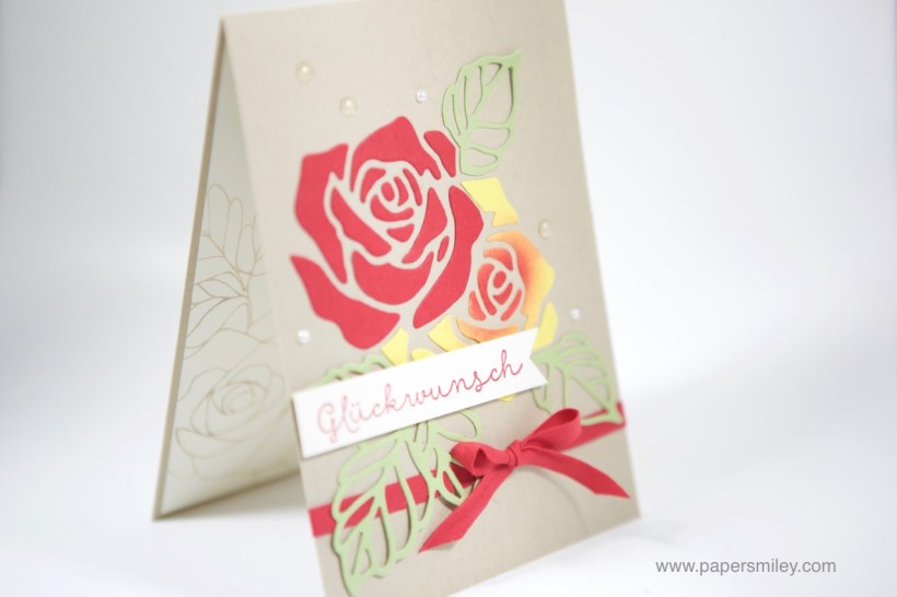 Grußkarte mit dem Rosengarten von Stampin' Up!