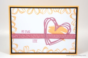 Einfache Grußkarte mit Herz und Stampin' Up!