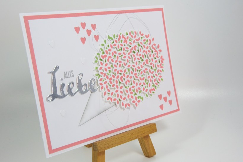 Blumenstrausskarte mit Wald der Worte von Stampin Up!