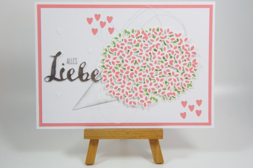 Blumenstrausskarte mit Wald der Worte von Stampin Up!