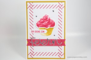 Einladungskarte mit Cupcake von Stampin Up
