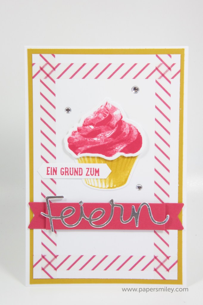 Einladungskarte mit Cupcake von Stampin Up