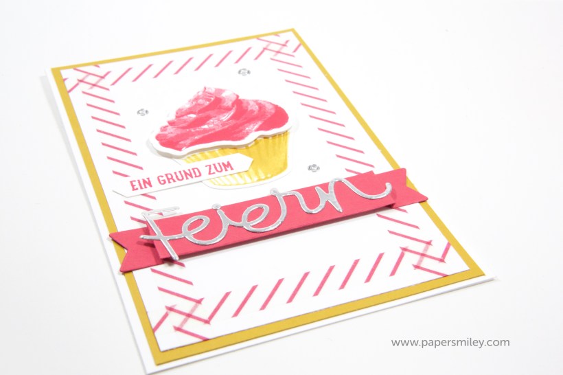 Einladungskarte mit Cupcake von Stampin Up