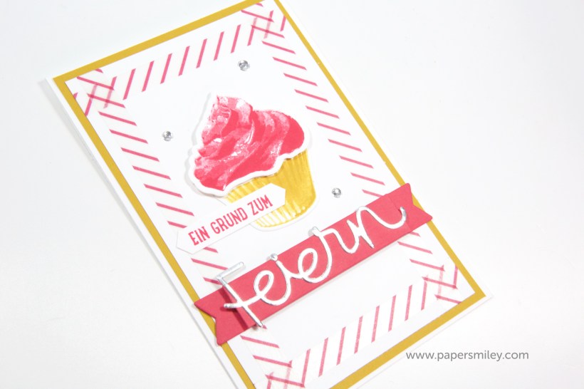 Einladungskarte mit Cupcake von Stampin Up