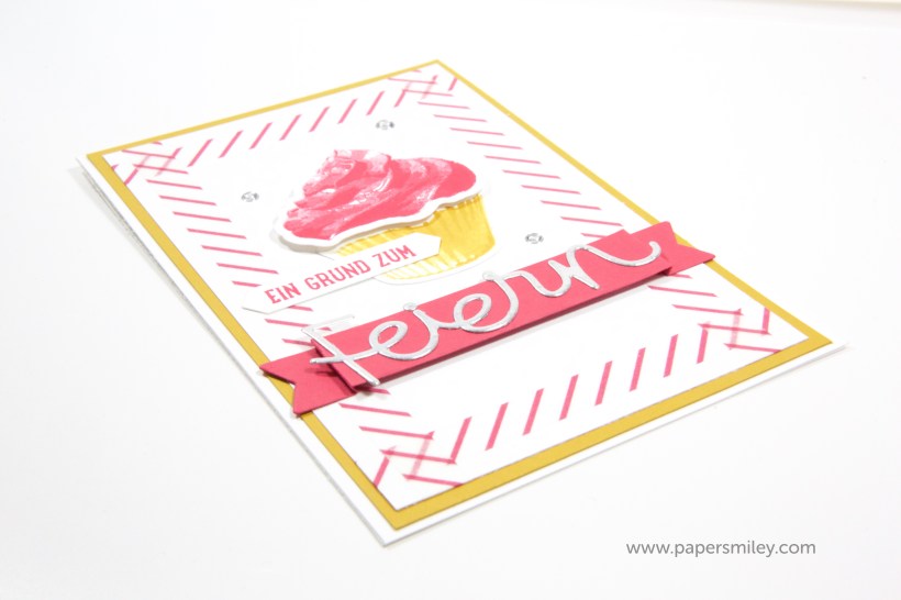 Einladungskarte mit Cupcake von Stampin Up