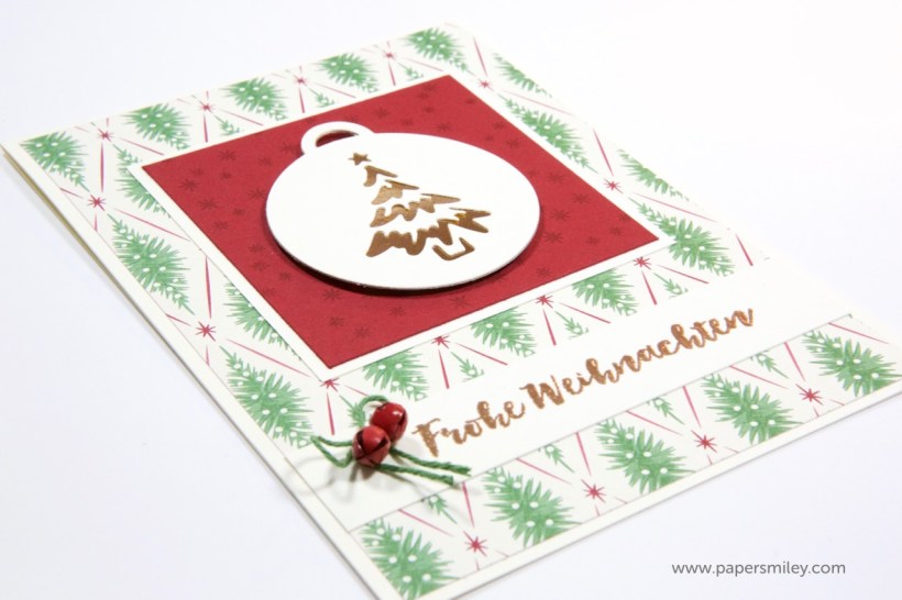 Weihnachtskarte mit Anhängern von Stampin Up