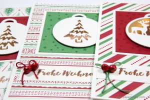 Weihnachtskarte mit Anhängern von Stampin Up