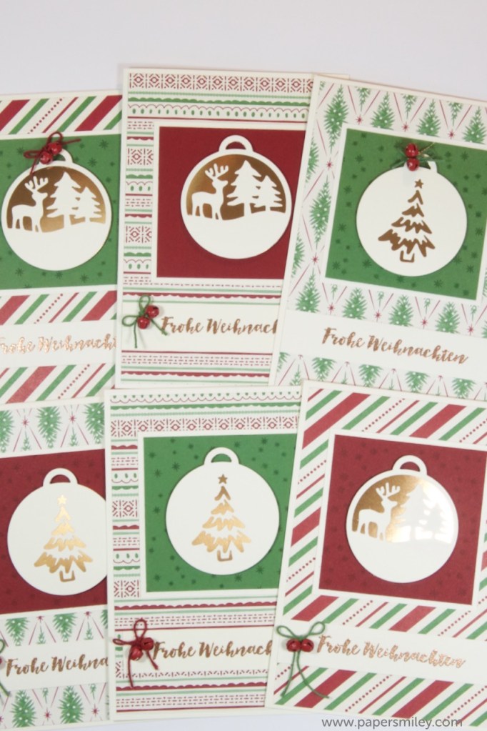 Weihnachtskarte mit Anhängern von Stampin Up