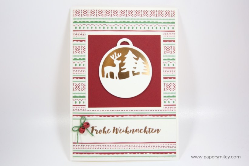Weihnachtskarte mit Anhängern von Stampin Up
