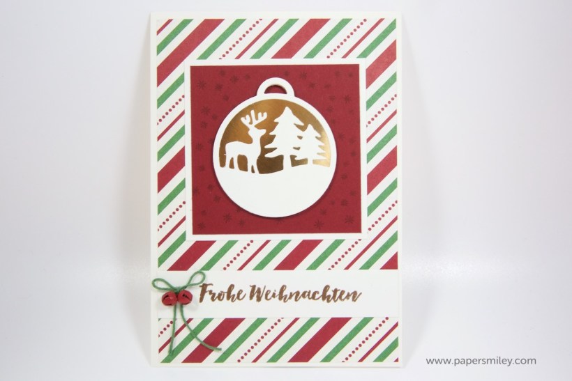 Weihnachtskarte mit Anhängern von Stampin Up