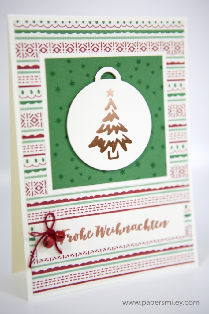 Weihnachtskarte mit Anhängern von Stampin Up