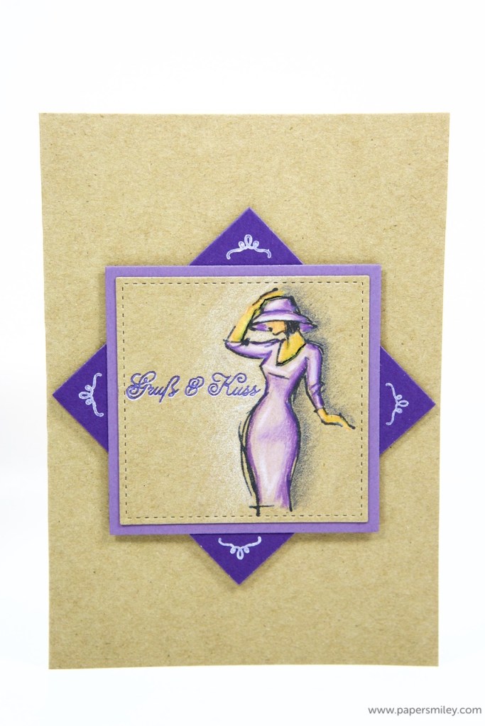 Karte mit Gruß und Kuss mit Stampin Up