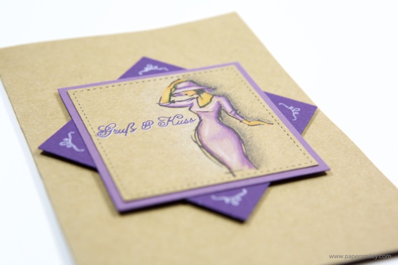 Karte mit Gruß und Kuss mit Stampin Up