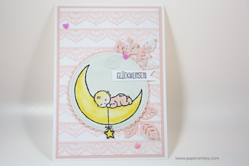 Babykarte in Rosa mit Stampin' Up!