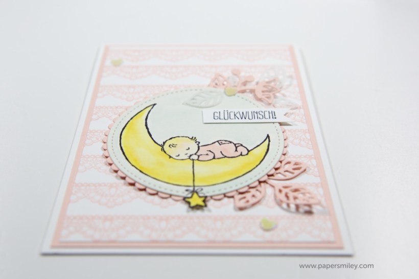 Babykarte in Rosa mit Stampin' Up!