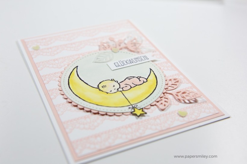Babykarte in Rosa mit Stampin' Up!