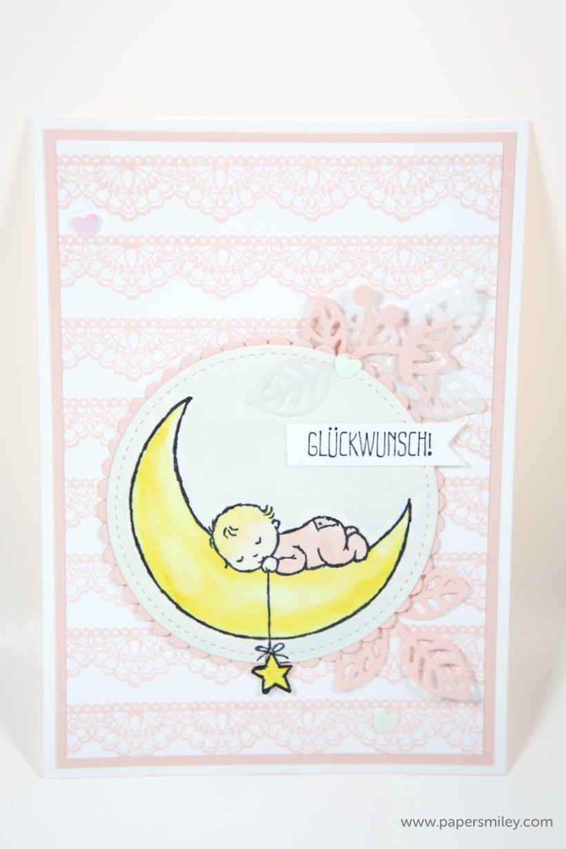 Babykarte in Rosa mit Stampin' Up!
