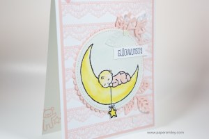 Babykarte in Rosa mit Stampin' Up!