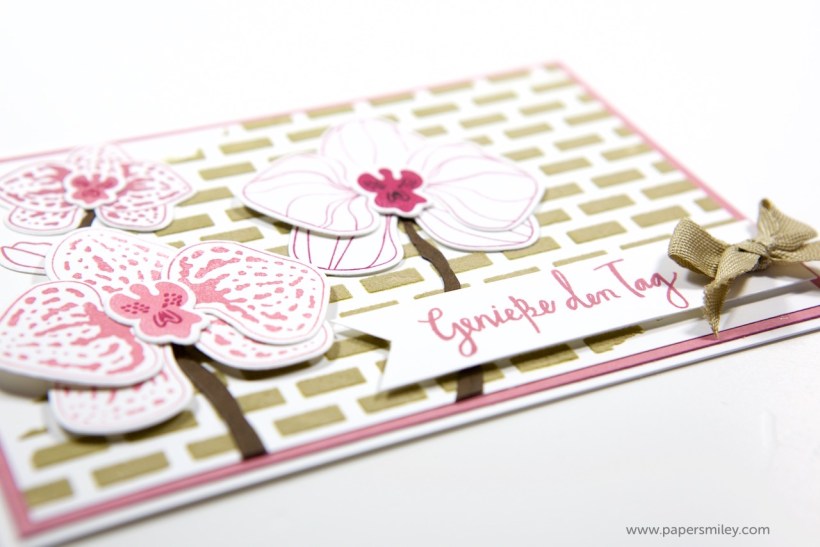 Orchideenkarte mit Struktur mit Stampin' Up!