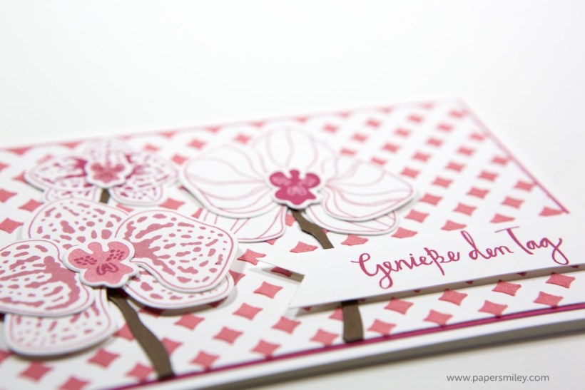 Orchideenkarte mit Struktur mit Stampin' Up!