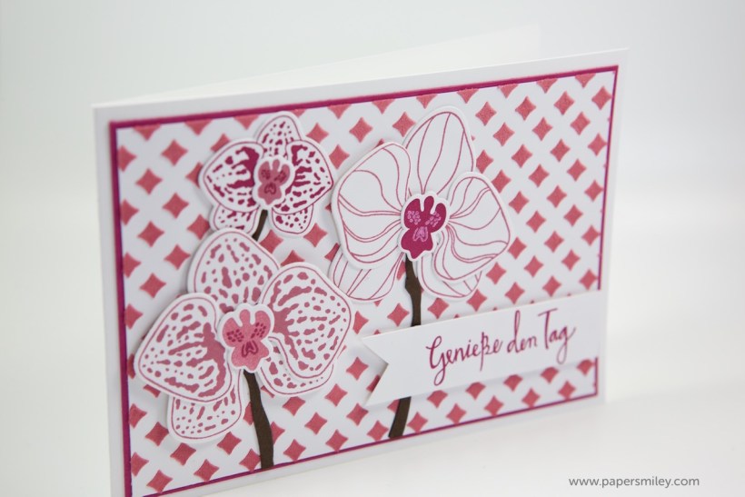 Orchideenkarte mit Struktur mit Stampin' Up!