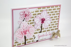 Orchideenkarte mit Struktur mit Stampin' Up!
