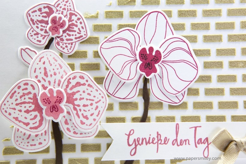 Orchideenkarte mit Struktur mit Stampin' Up!