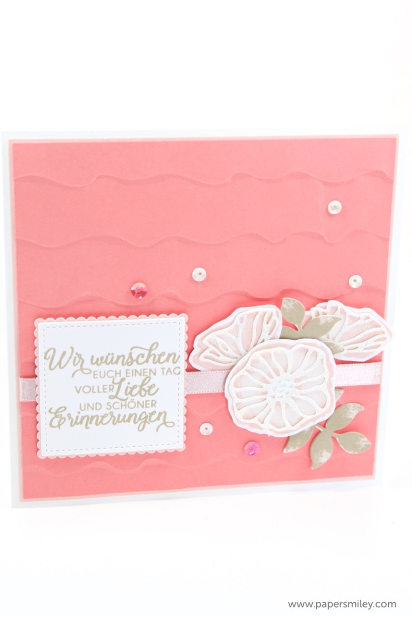 Hochzeitskarte mit Rüschen mit Stampin' Up!