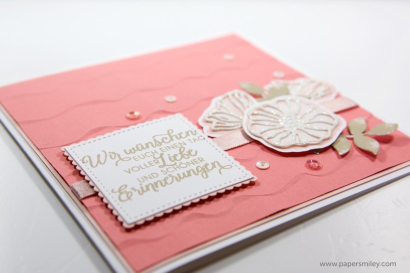 Hochzeitskarte mit Rüschen mit Stampin' Up!