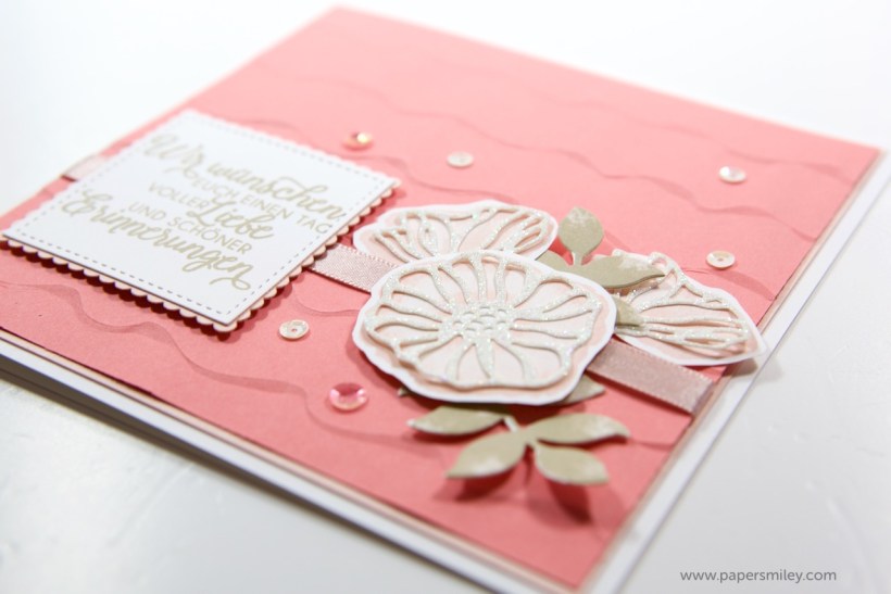 Hochzeitskarte mit Rüschen mit Stampin' Up!