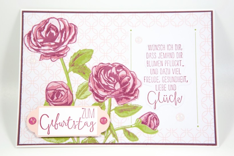 Rosenkarte mit Erinnerungen und mehr von Stampin Up!