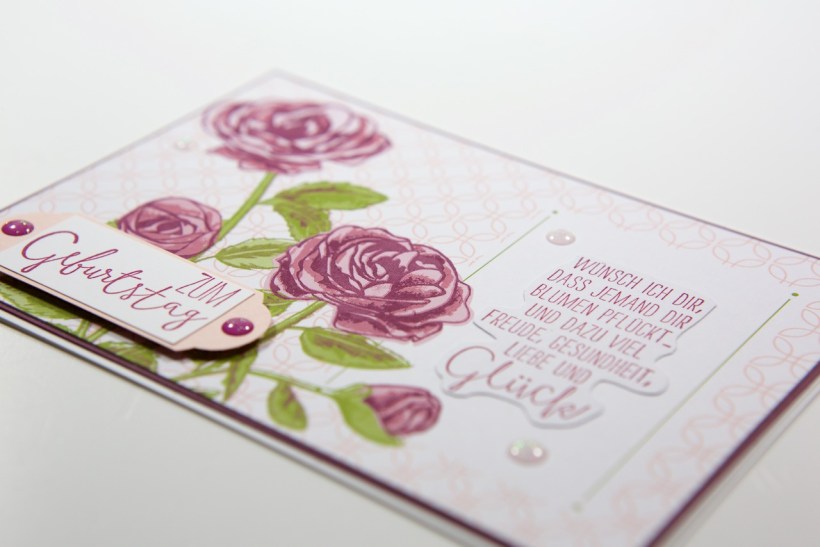 Rosenkarte mit Erinnerungen und mehr von Stampin Up!