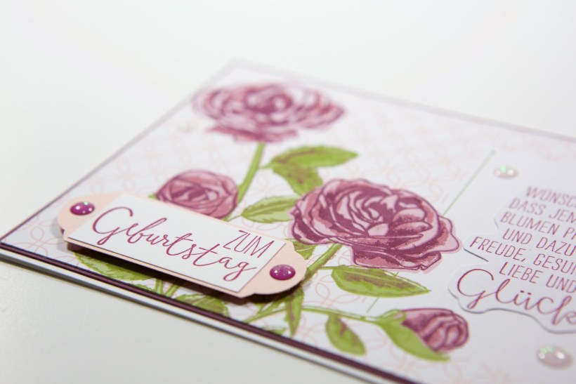 Rosenkarte mit Erinnerungen und mehr von Stampin Up!
