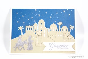Weihnachtskarte mit Heilige Nacht von Stampin Up!