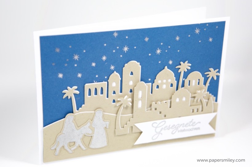 Weihnachtskarte mit Heilige Nacht von Stampin Up!